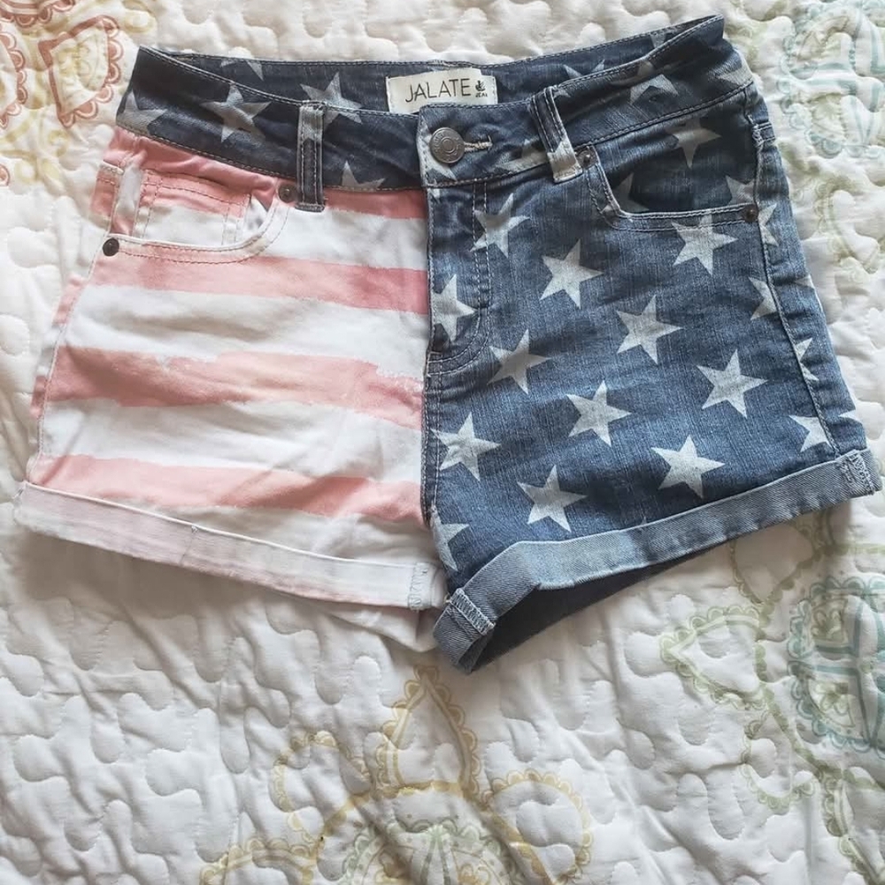 🍓 2 for $15 🍓Jalate Women's Star and Stripe Jean Shorts